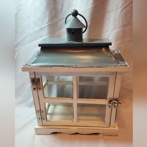 Rustic Look White Hanging/Standing Lantern Candleholder Signature Homestyles MCM